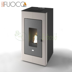 Luisa - 13 kW pellet thermo stove in dove grey