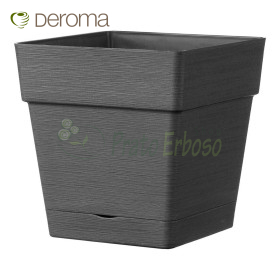 Save R - 17 cm square vase anthracite Deroma - 1