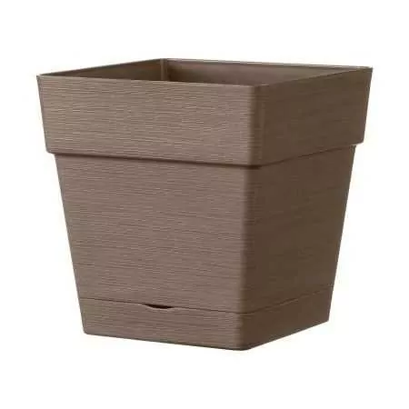 QUADRO SAVE R camel - 17 cm square vase camel Deroma - 1