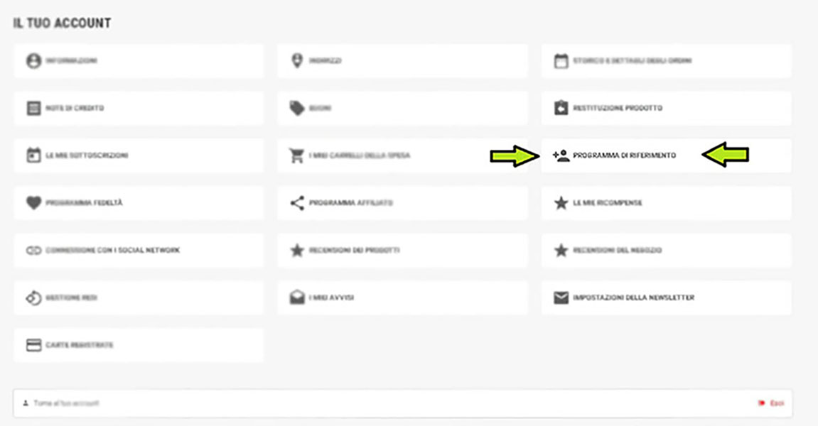Programma di segnalazione in account